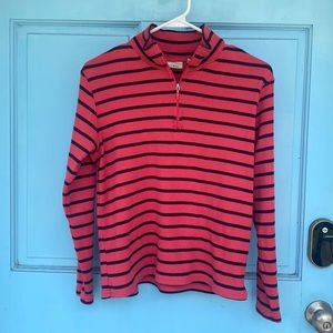 L.L. Bean Half Zip Pullover Pink & Navy size MP